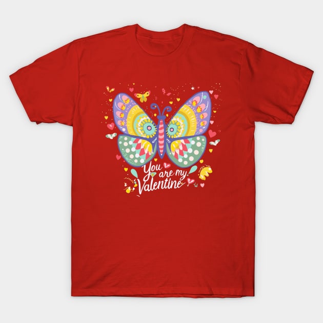 You Are My Valentine, Dear Purple Butterfly T-Shirt by dojranliev